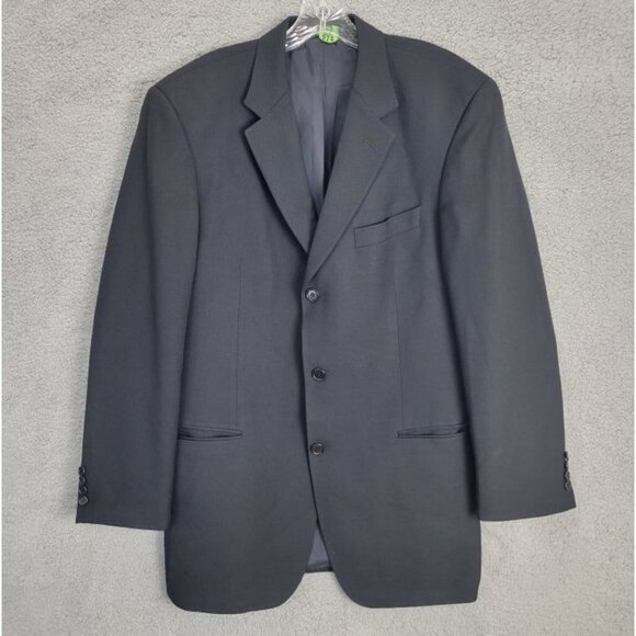 HUGO BOSS Men's Size 42L Black 100% Virgin Wool Super 100 Finest Quality Blazer - Picture 1 of 12